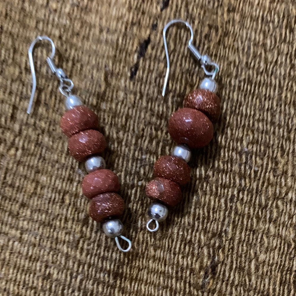 Sundance Rose Gold Stone and Sterling Silver Beaded Earrings